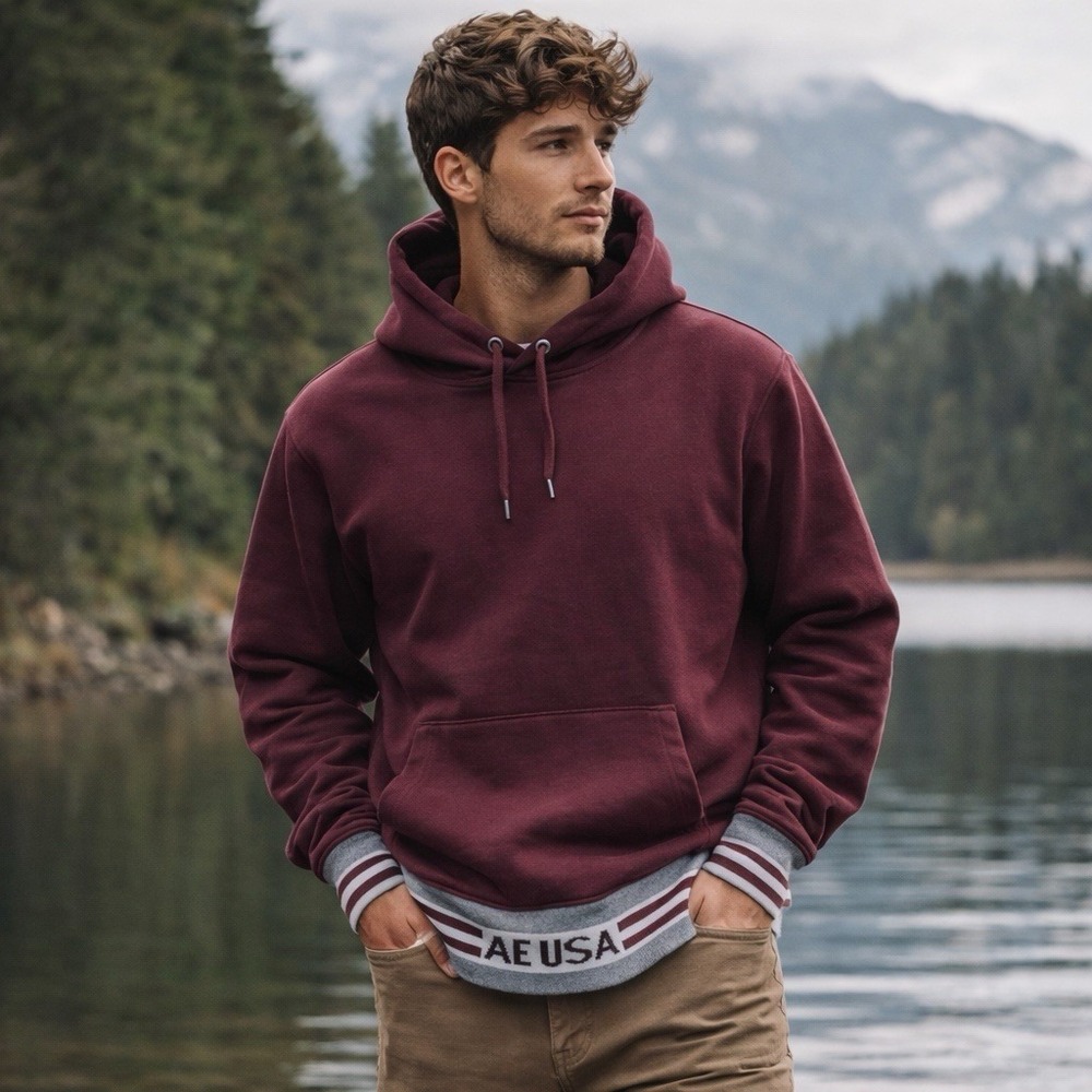 American Eagle Hoodie XXL Heavyweight Oversized Baggy Y2K Skater Pullover